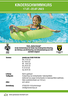 Einladung zum Kinderschwimmkurs